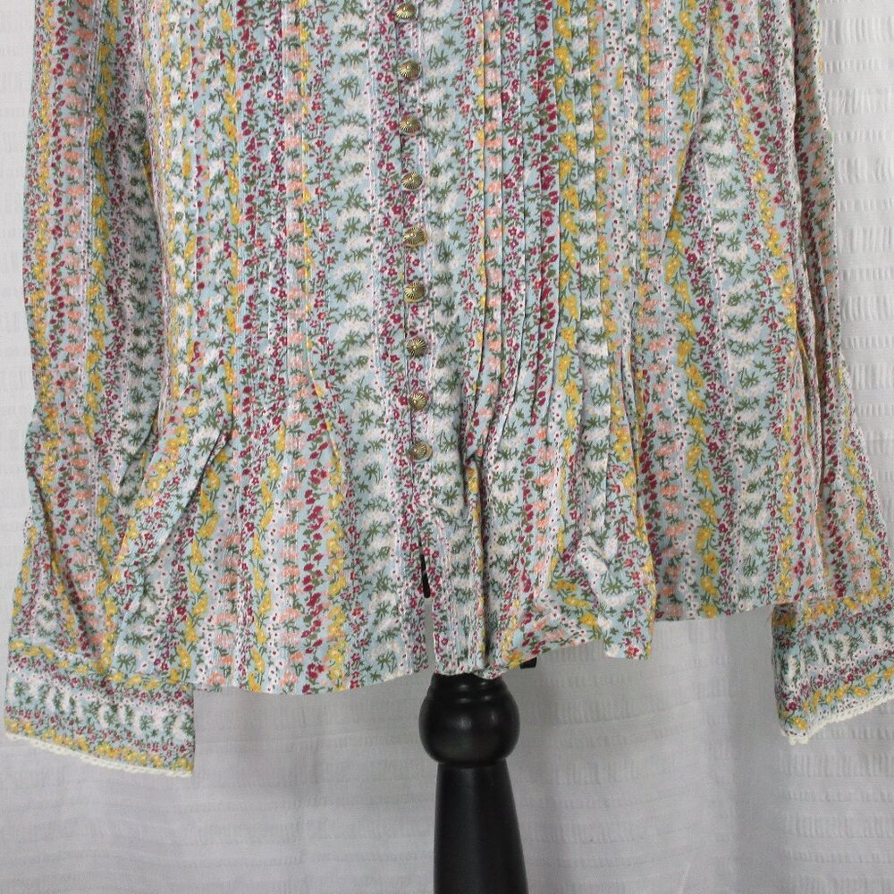 Anthropologie MAEVE  Button Down Long Sleeve Top Size Large - Picture 3 of 10